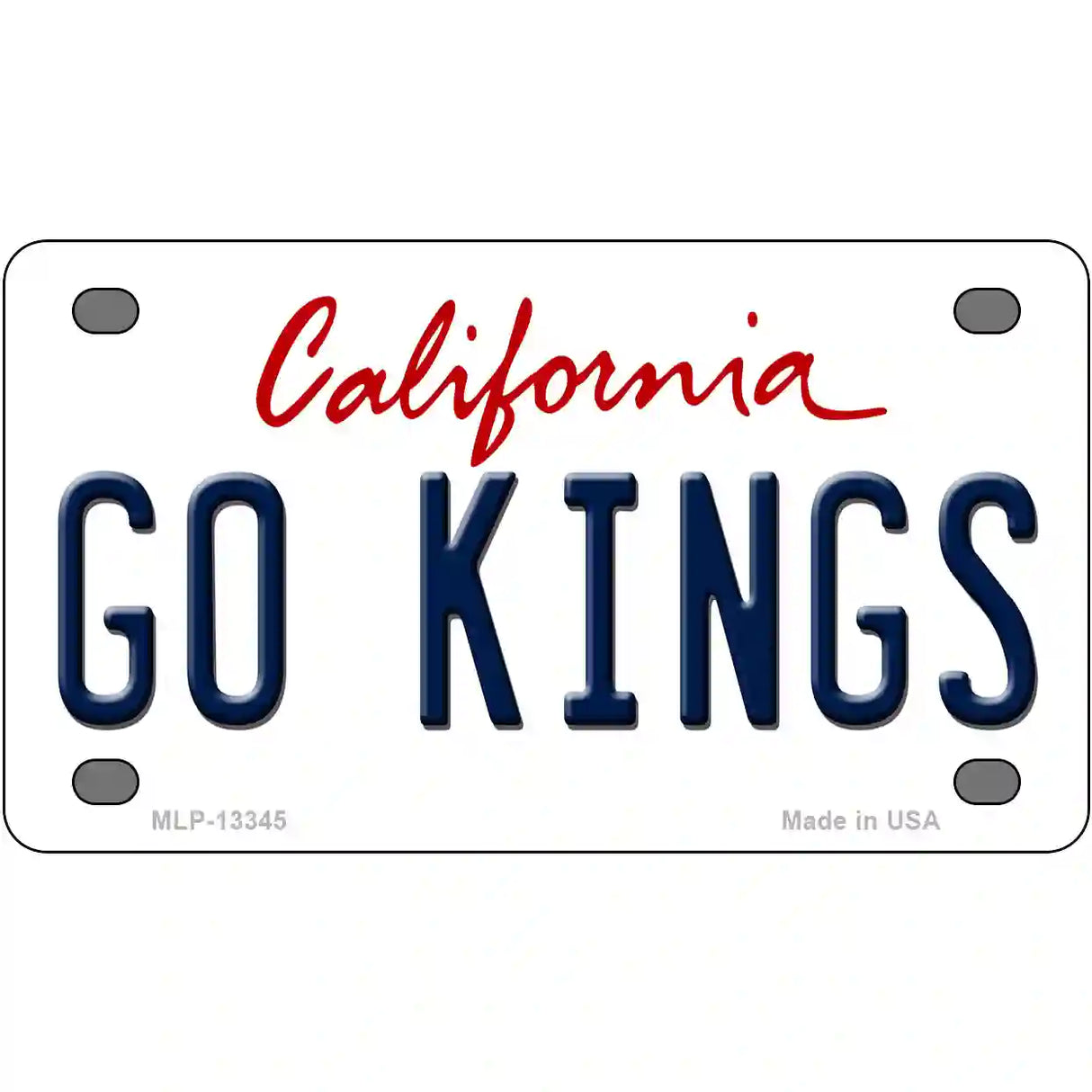 Go Kings Basketball Novelty Metal License Plate Tag 4" x 2.2" (MLP)