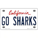 Go Sharks Novelty Metal License Plate Tag 4" x 2.2" (MLP)