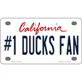 Number 1 Ducks Fan Novelty Metal License Plate Tag 4" x 2.2" (MLP)