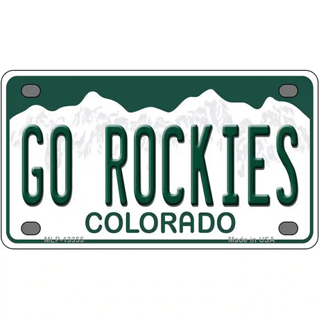 Go Rockies Novelty Metal License Plate Tag 4" x 2.2" (MLP)