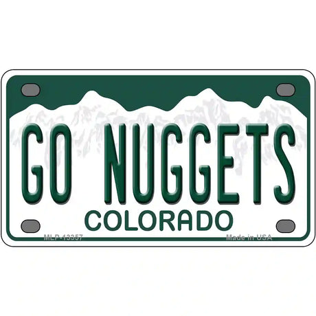 Go Nuggets Novelty Metal License Plate Tag 4" x 2.2" (MLP)