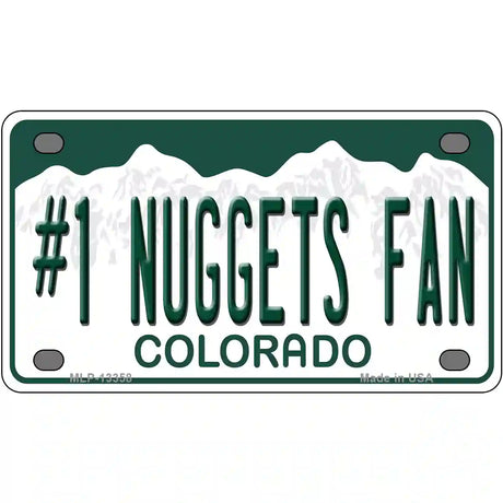 Number 1 Nuggets Fan Novelty Metal License Plate Tag 4" x 2.2" (MLP)