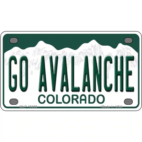 Go Avalanche Novelty Metal License Plate Tag 4" x 2.2" (MLP)