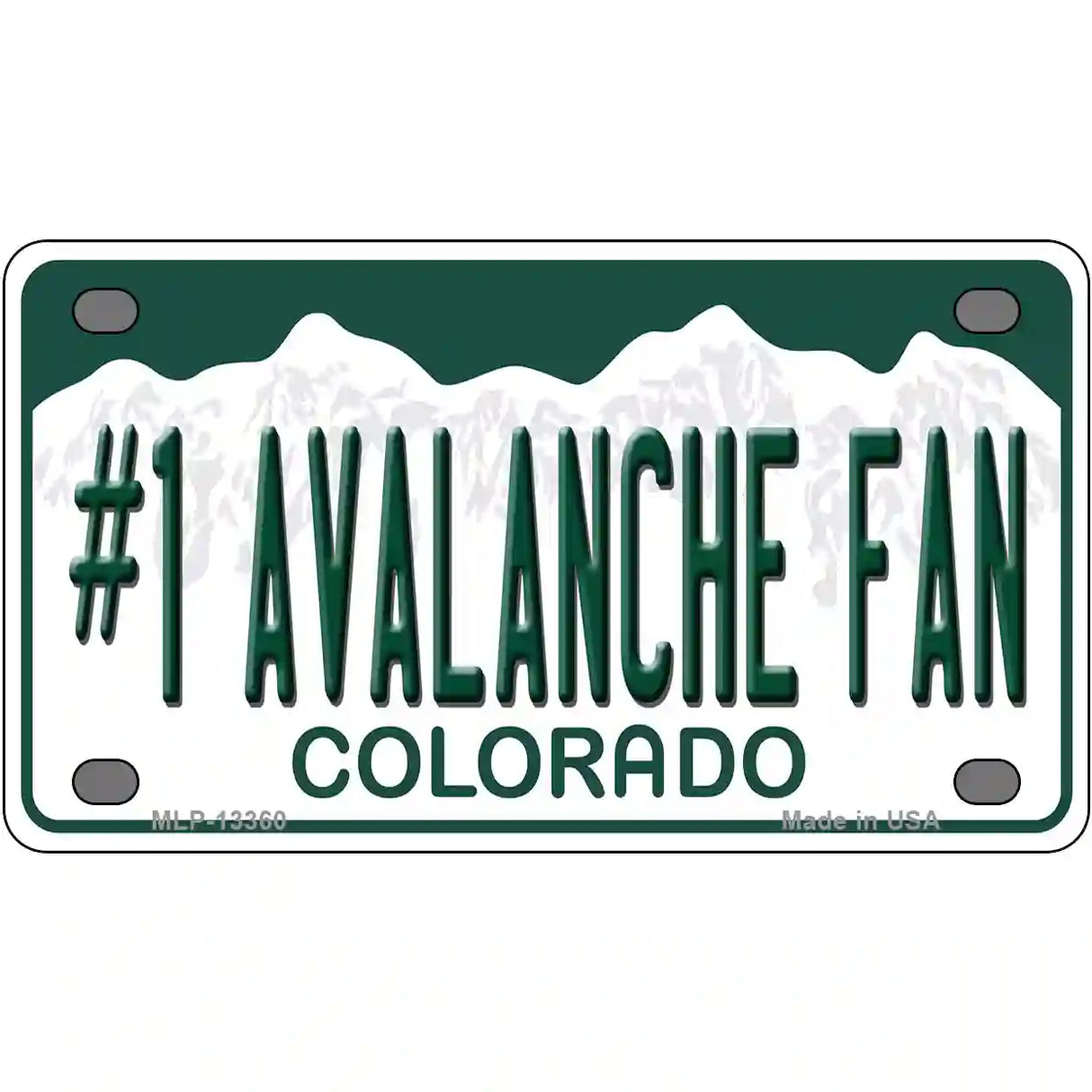 Number 1 Avalanche Fan Novelty Metal License Plate Tag 4" x 2.2" (MLP)