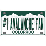 Number 1 Avalanche Fan Novelty Metal License Plate Tag 4" x 2.2" (MLP)