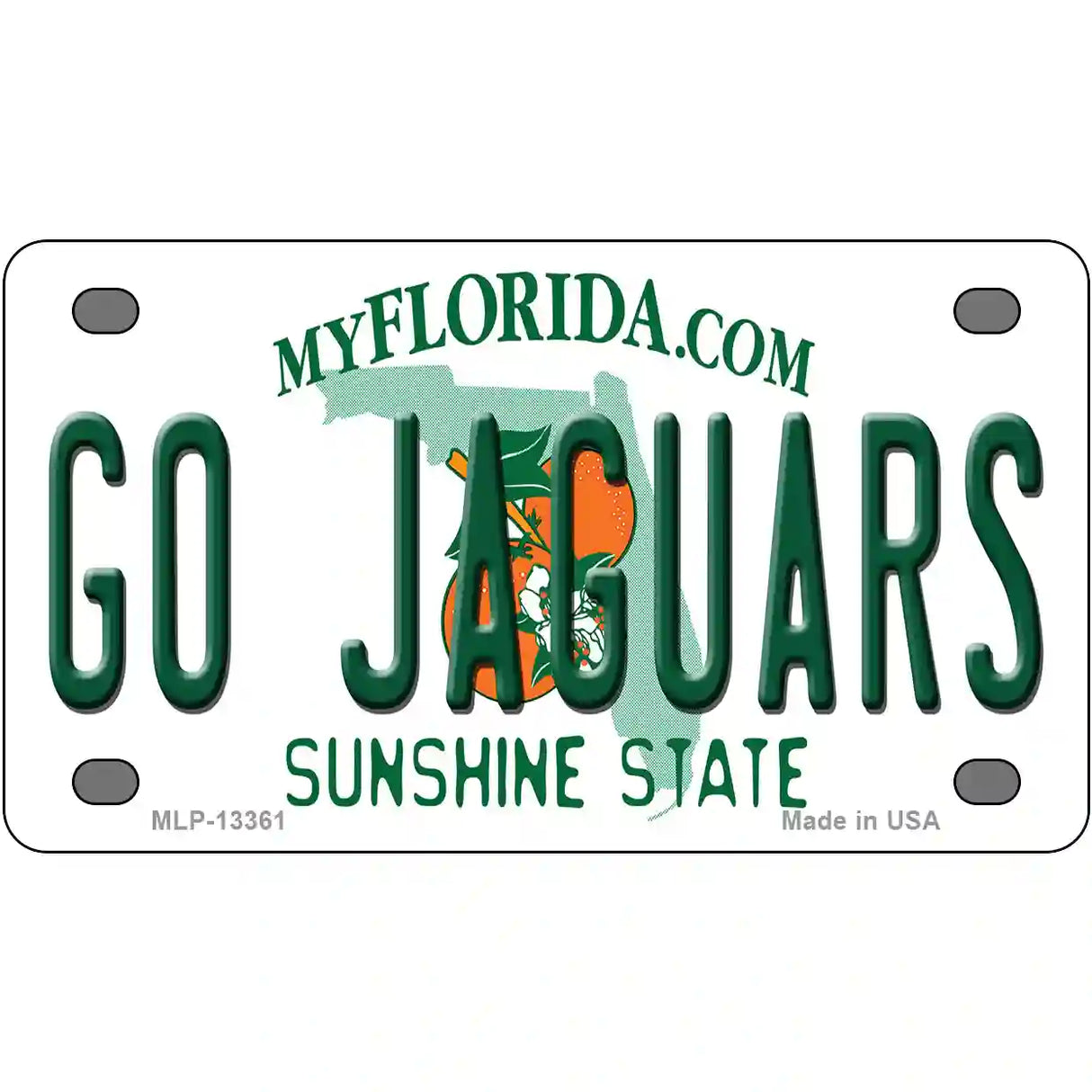 Go Jaguars Novelty Metal License Plate Tag 4" x 2.2" (MLP)