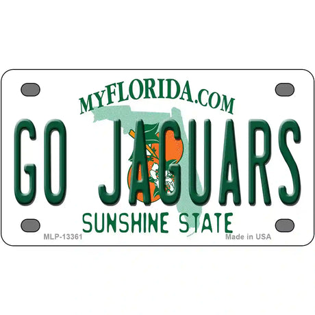 Go Jaguars Novelty Metal License Plate Tag 4" x 2.2" (MLP)