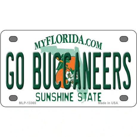 Go Buccaneers Novelty Metal License Plate Tag 4" x 2.2" (MLP)