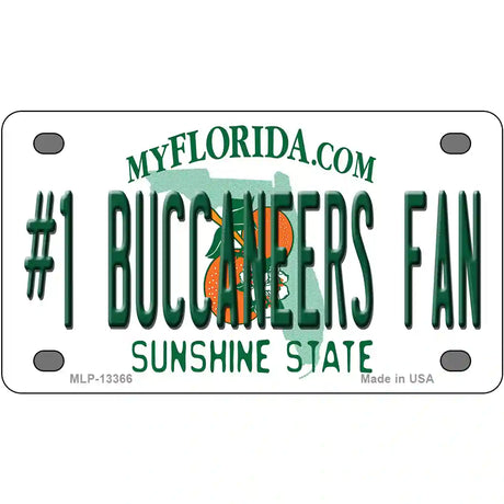 Number 1 Buccaneers Fan Novelty Metal License Plate Tag 4" x 2.2" (MLP)