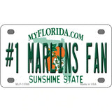 Number 1 Marlins Fan Novelty Metal License Plate Tag 4" x 2.2" (MLP)