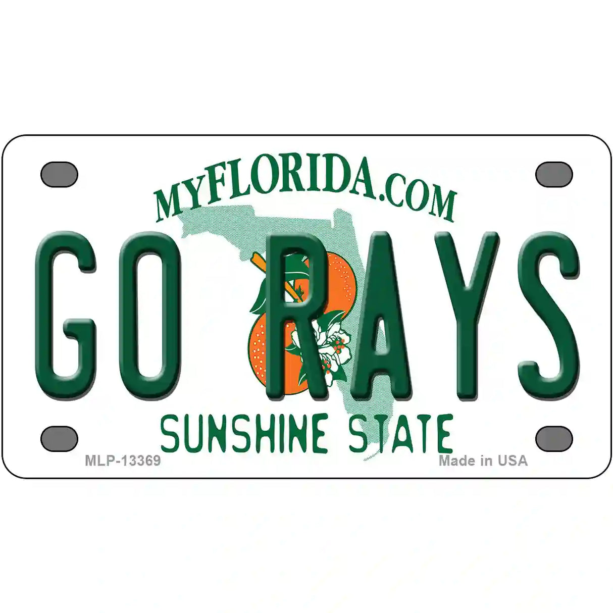 Go Rays Novelty Metal License Plate Tag 4" x 2.2" (MLP)