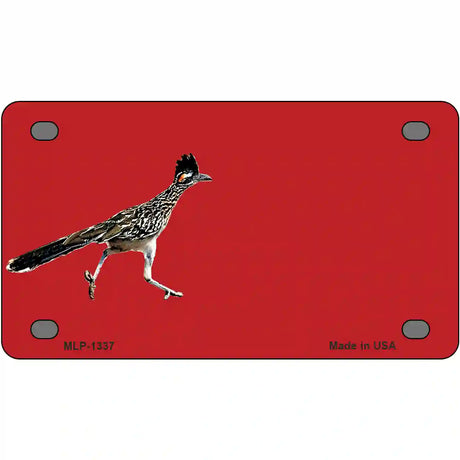 Roadrunner Offset Novelty Metal License Plate 4" x 2.2" (MLP)