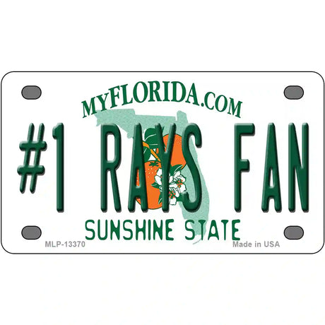 Number 1 Rays Fan Novelty Metal License Plate Tag 4" x 2.2" (MLP)