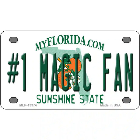 Number 1 Magic Fan Novelty Metal License Plate Tag 4" x 2.2" (MLP)