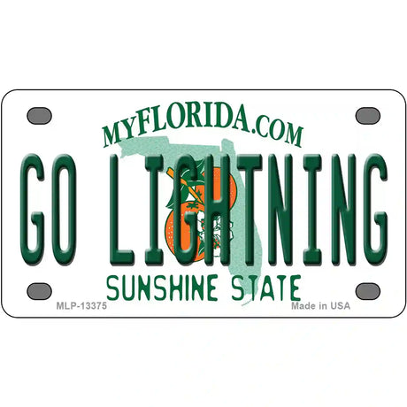 Go Lightning Novelty Metal License Plate Tag 4" x 2.2" (MLP)