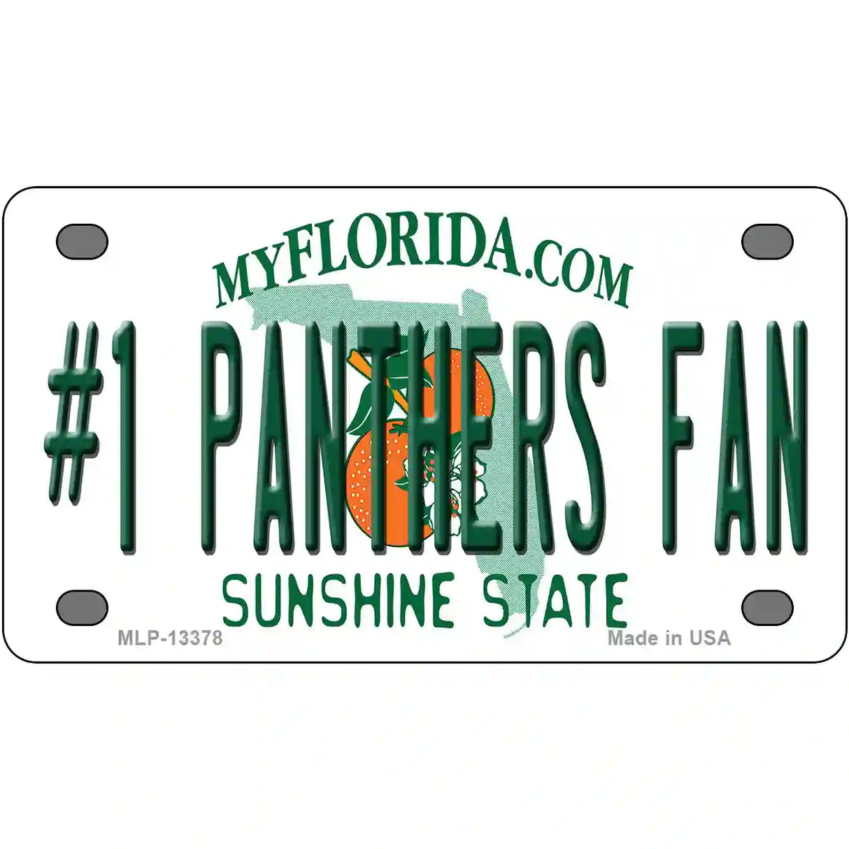 Number 1 Panthers Fan Novelty Metal License Plate Tag 4" x 2.2" (MLP)