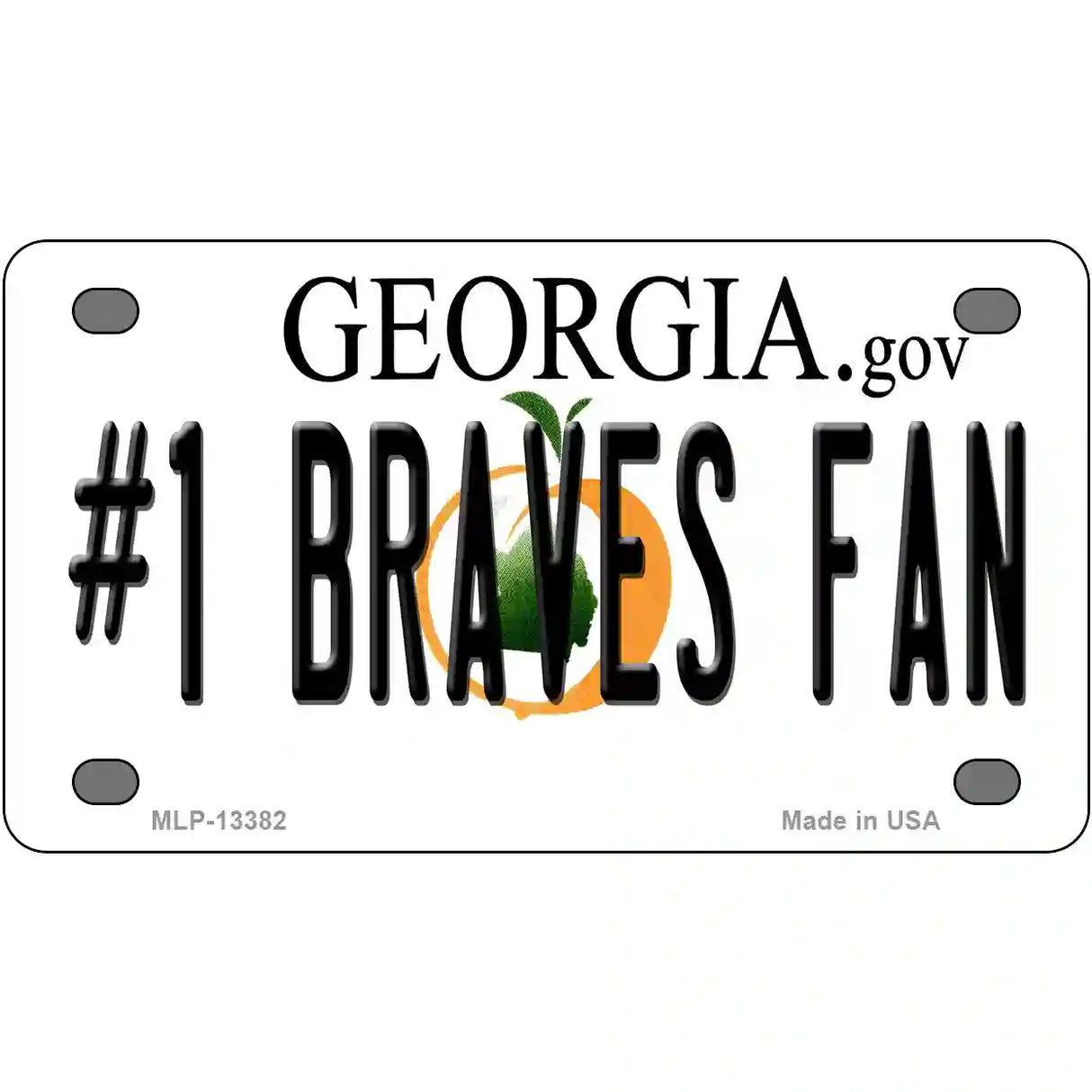 Number 1 Braves Fan Novelty Metal License Plate Tag 4" x 2.2" (MLP)