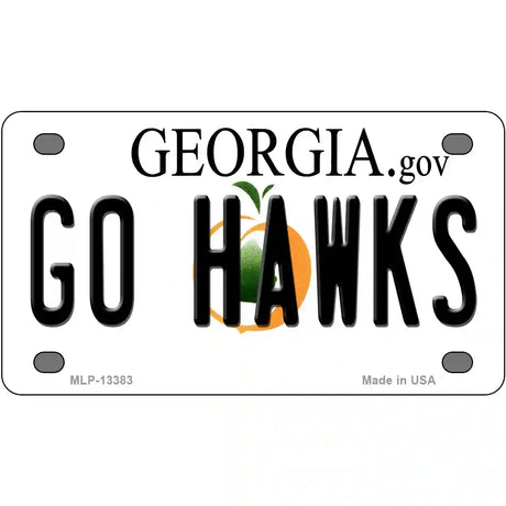 Go Hawks Georgia Novelty Metal License Plate Tag 4" x 2.2" (MLP)