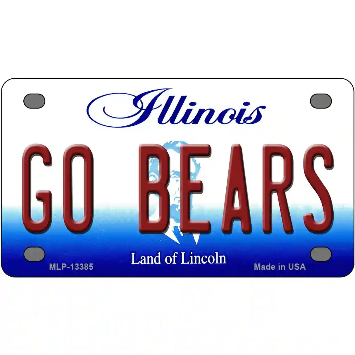 Go Bears Novelty Metal License Plate Tag 4" x 2.2" (MLP)