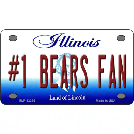 Number 1 Bears Fan Novelty Metal License Plate Tag 4" x 2.2" (MLP)