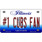 Number 1 Cubs Fan Novelty Metal License Plate Tag 4" x 2.2" (MLP)