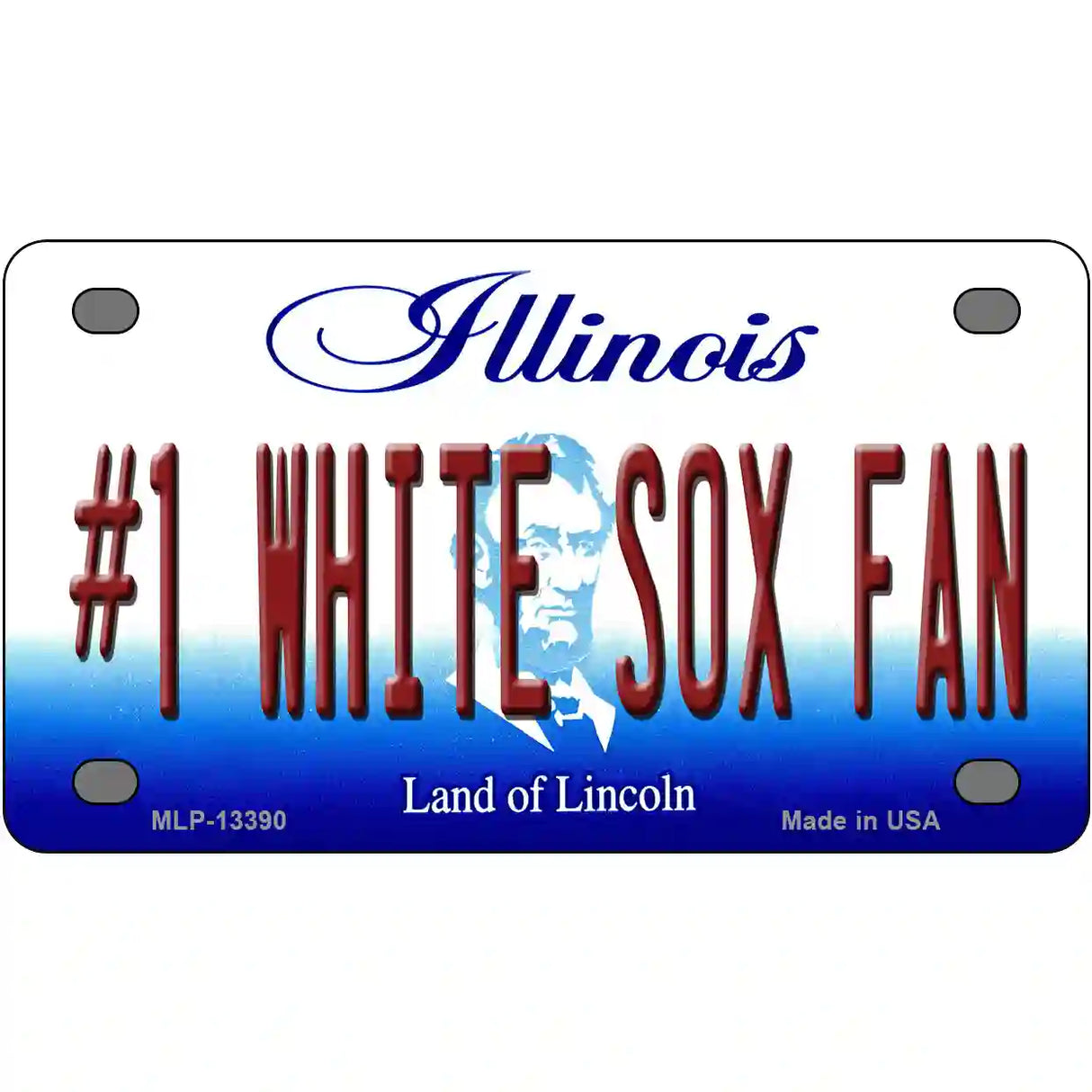 Number 1 White Sox Fan Novelty Metal License Plate Tag 4" x 2.2" (MLP)