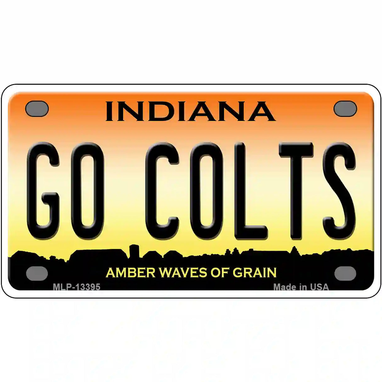 Go Colts Novelty Metal License Plate Tag 4" x 2.2" (MLP)