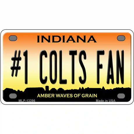 Number 1 Colts Fan Novelty Metal License Plate Tag 4" x 2.2" (MLP)