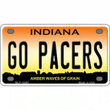 Go Pacers Novelty Metal License Plate Tag 4" x 2.2" (MLP)