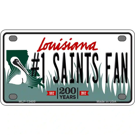 Number 1 Saints Fan Novelty Metal License Plate Tag 4" x 2.2" (MLP)