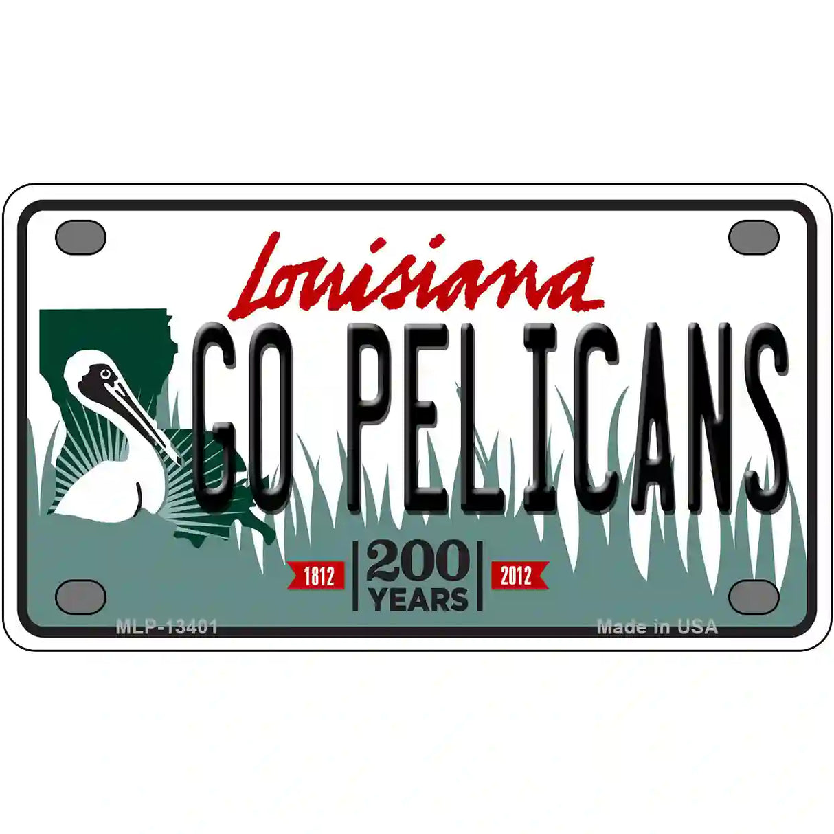 Go Pelicans Novelty Metal License Plate Tag 4" x 2.2" (MLP)