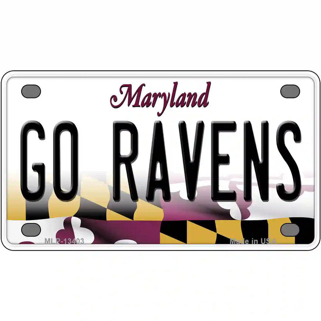 Go Ravens Novelty Metal License Plate Tag 4" x 2.2" (MLP)