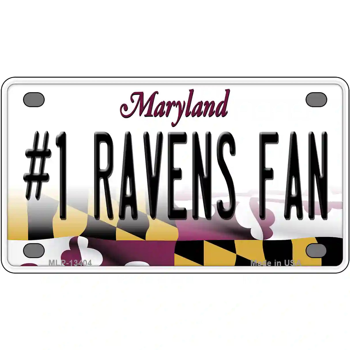 Number 1 Ravens Fan Novelty Metal License Plate Tag 4" x 2.2" (MLP)