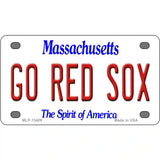 Go Red Sox Novelty Metal License Plate Tag 4" x 2.2" (MLP)