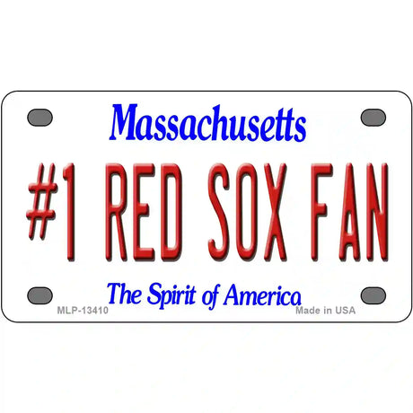 Number 1 Red Sox Fan Novelty Metal License Plate Tag 4" x 2.2" (MLP)