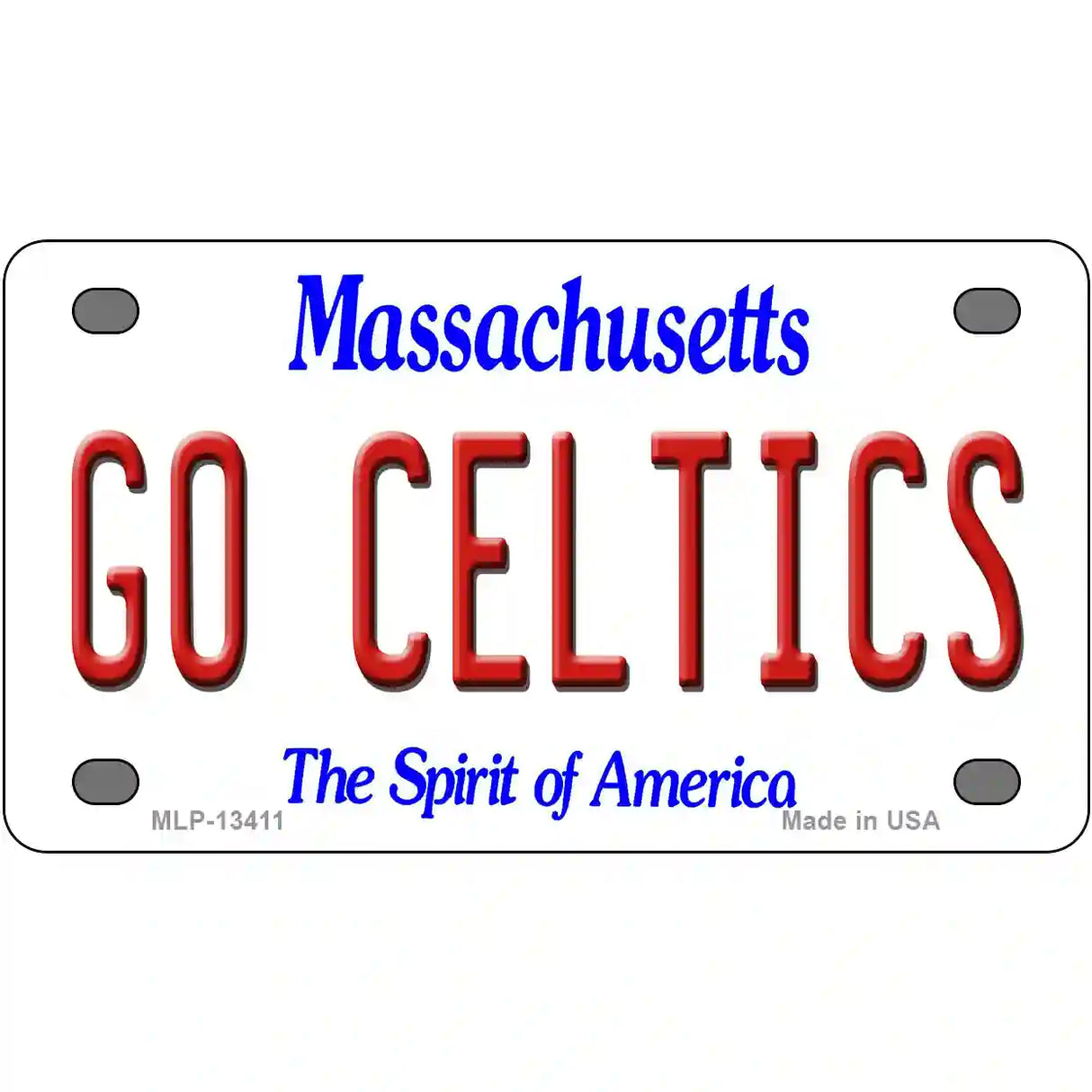 Go Celtics Novelty Metal License Plate Tag 4" x 2.2" (MLP)