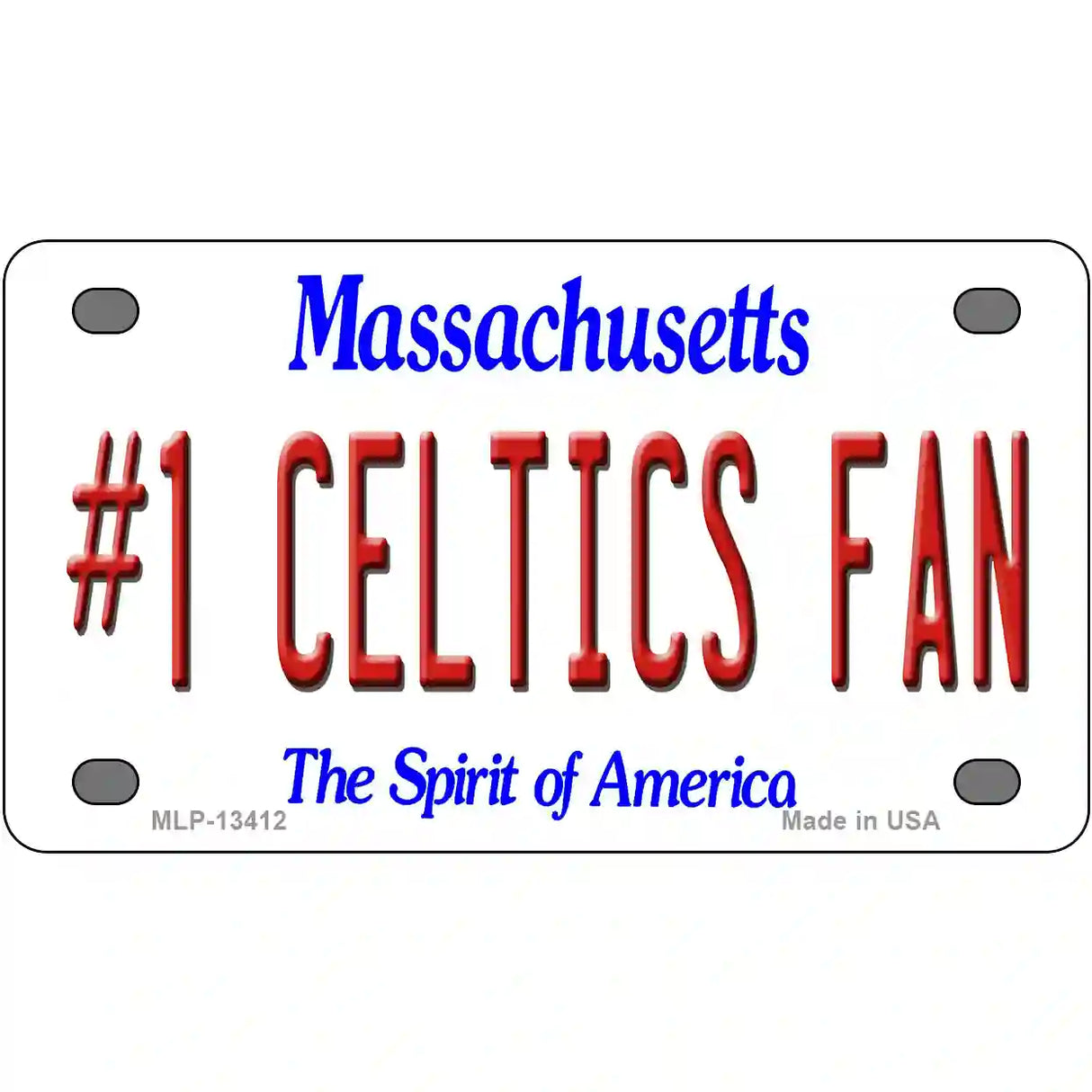 Number 1 Celtics Fan Novelty Metal License Plate Tag 4" x 2.2" (MLP)