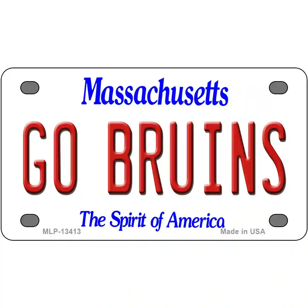 Go Bruins Novelty Metal License Plate Tag 4" x 2.2" (MLP)