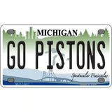 Go Pistons Novelty Metal License Plate Tag 4" x 2.2" (MLP)