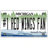 Number 1 Red Wings Fan Novelty Metal License Plate Tag 4" x 2.2" (MLP)