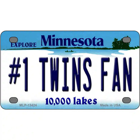 Number 1 Twins Fan Novelty Metal License Plate Tag 4" x 2.2" (MLP)