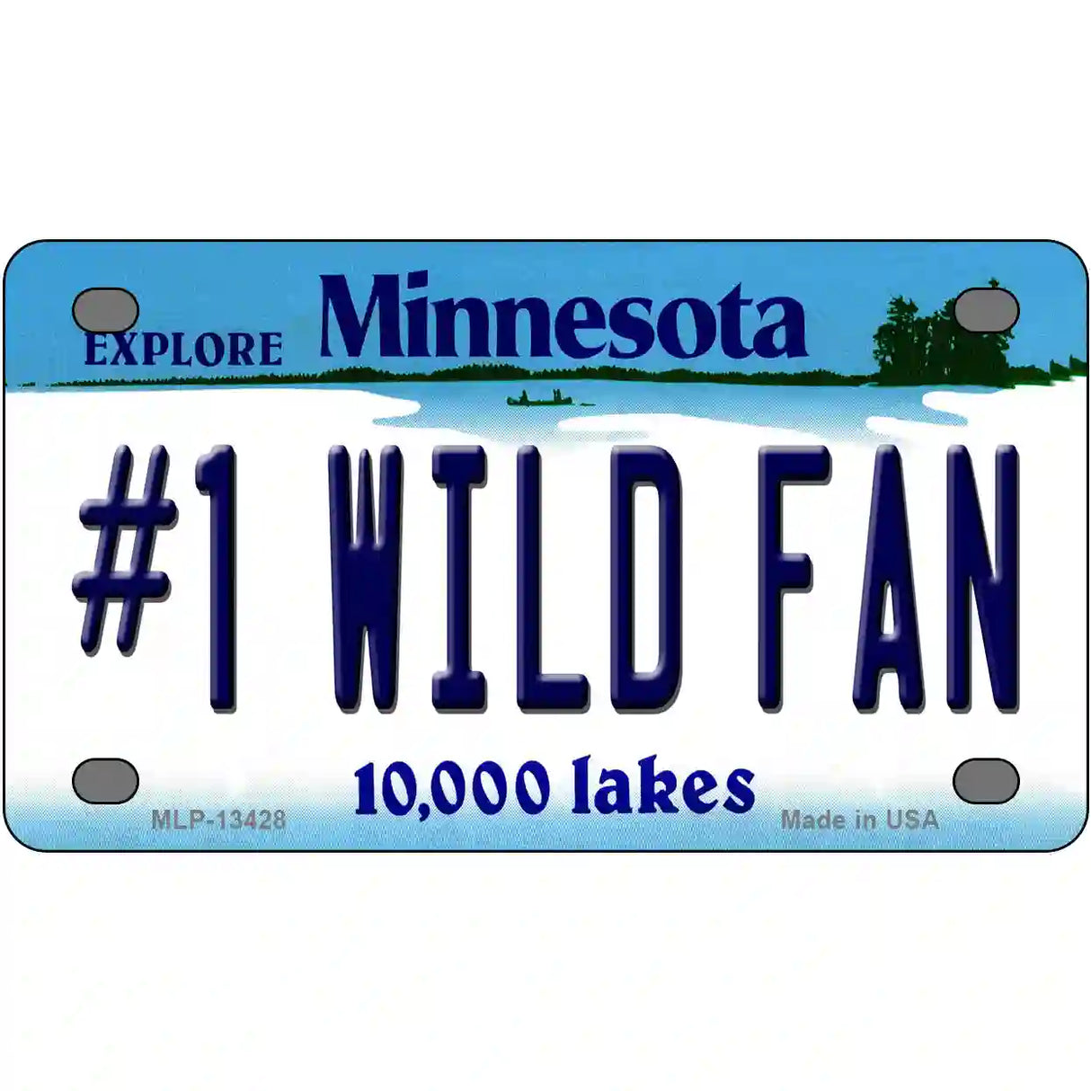 Number 1 Wild Fan Novelty Metal License Plate Tag 4" x 2.2" (MLP)