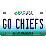 Go Chiefs Novelty Metal License Plate Tag 4" x 2.2" (MLP)