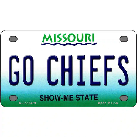 Go Chiefs Novelty Metal License Plate Tag 4" x 2.2" (MLP)