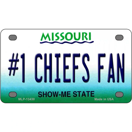 Number 1 Chiefs Fan Novelty Metal License Plate Tag 4" x 2.2" (MLP)