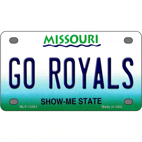 Go Royals Novelty Metal License Plate Tag 4" x 2.2" (MLP)