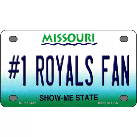 Number 1 Royals Fan Novelty Metal License Plate Tag 4" x 2.2" (MLP)