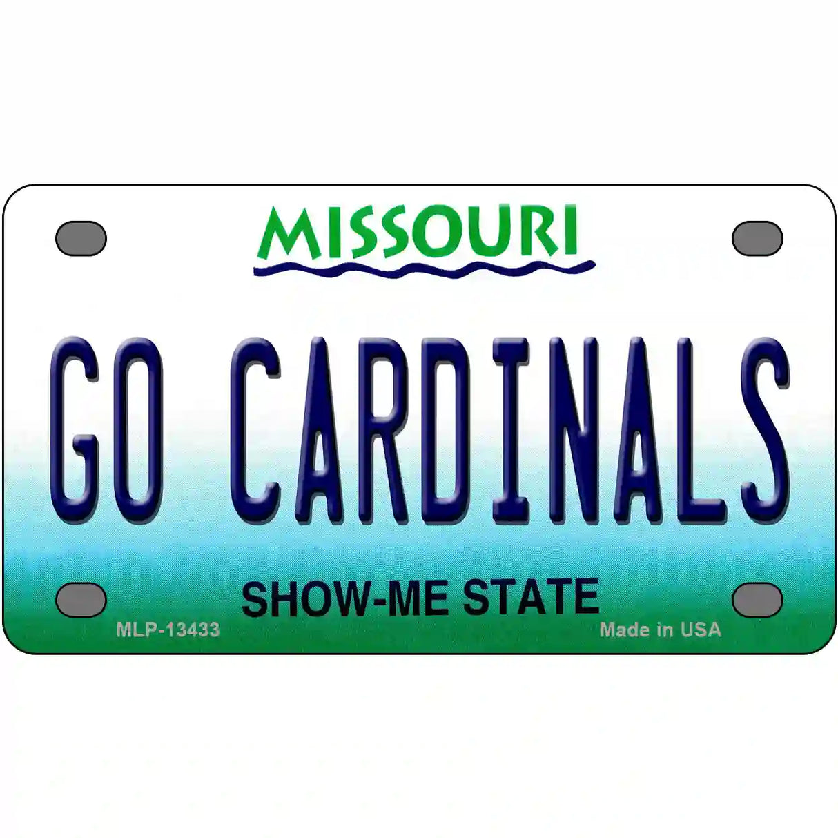 Missouri Plate Go Cardinals Novelty Metal License Plate Tag 4" x 2.2" (MLP)