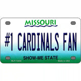 Number 1 Cardinals Fan Baseball Novelty Metal License Plate Tag 4" x 2.2" (MLP)