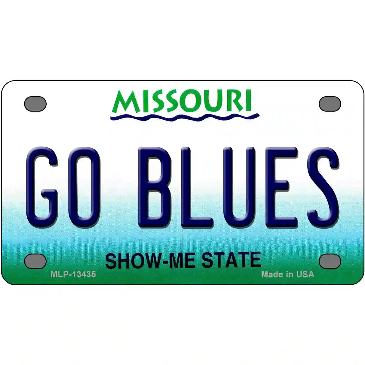 Go Blues Novelty Metal License Plate Tag 4" x 2.2" (MLP)